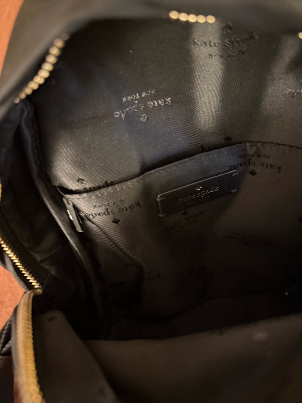 kate spade black mini backpack with gold hardware - Picture 3 of 3